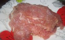 Свиной шницель в панировочных сухарях на сковороде Шницель в панировке рецепт